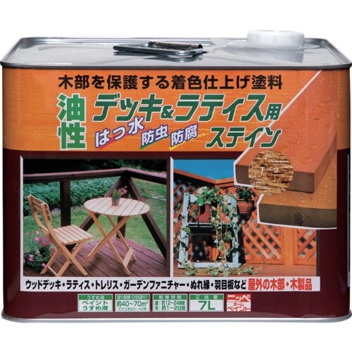 ニッぺ 油性デッキ&ラティス 7L チーク HUH