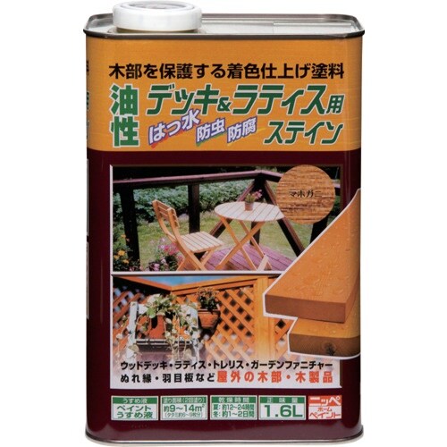 ニッぺ 油性デッキ&ラティス 1.6L マホガニ