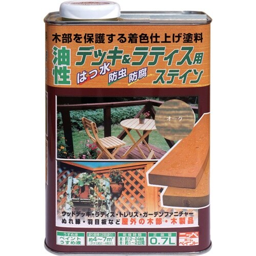 ニッぺ 油性デッキ&ラティス 0.7L オーク H