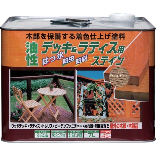 ニッぺ 油性デッキ&ラティス 7L ウォルナット