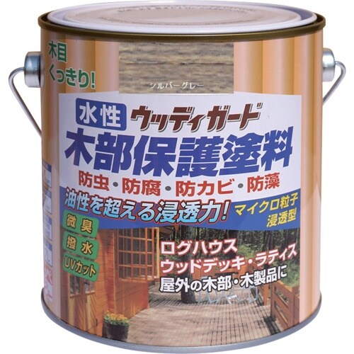 ニッぺ 水性ウッディガード 0.7L シルバーグレ