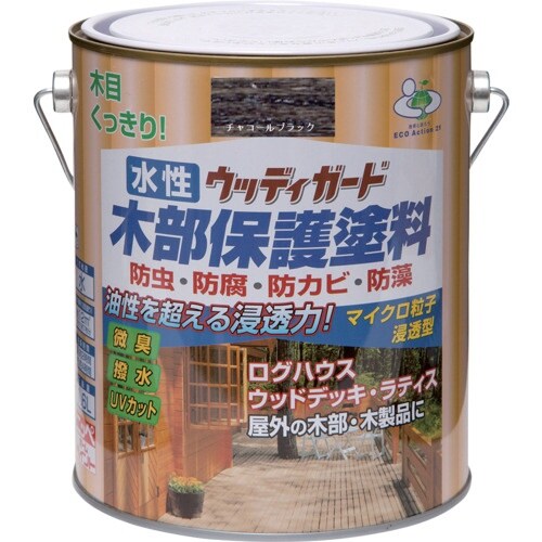 ニッぺ 水性ウッディガード 1.6L チャコールブ