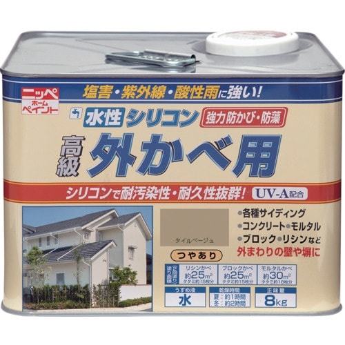 ニッぺ 水性シリコン外かべ用 8kg タイルベージ