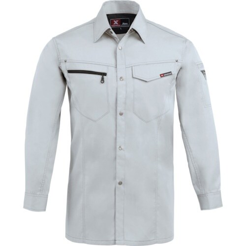 XEBEC 長袖シャツ1633−22−L シルバー