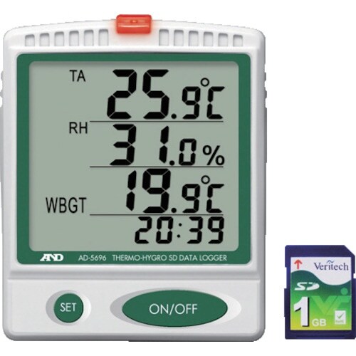 AS デジタル温湿度SDデータロガAD5696 (