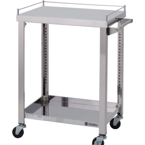 アズマ 3方コボレ止め付きワゴン 2段