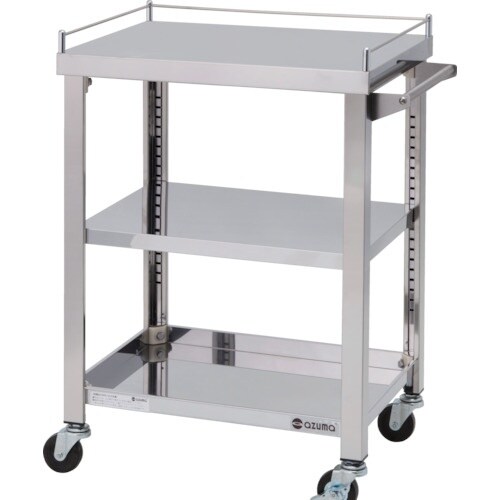 アズマ 3方コボレ止め付きワゴン 3段