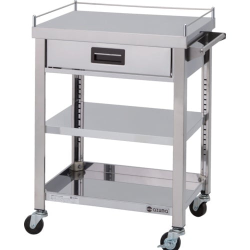 アズマ 3方コボレ止め・引出付ワゴン 3段