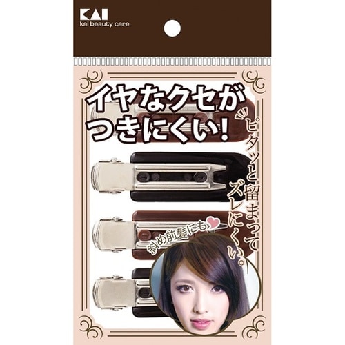 KQ3131 前髪クリップ 4P 黒・茶