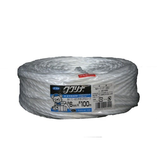 M−117ホワイト PSロープ 6mmx100m