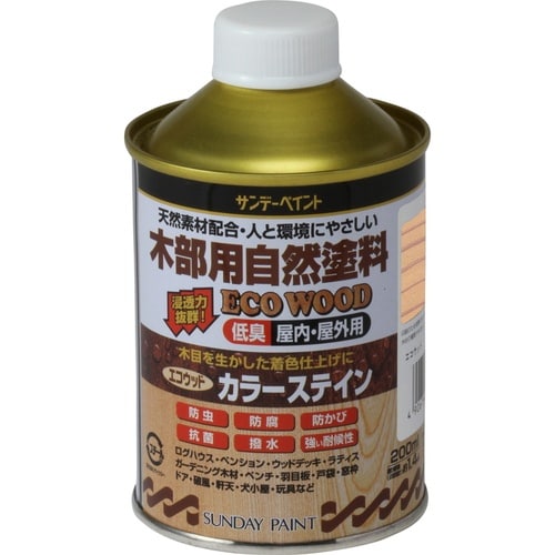 エコウッドカラーステイン 白 200ml