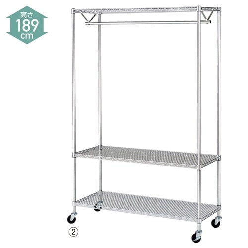 WR 棚3段・丸バーW121.2×D45cm C付