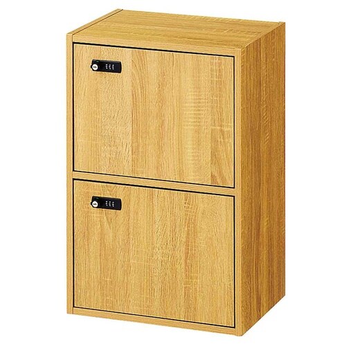 木製簡易ロッカー(ダイヤル錠) 2段