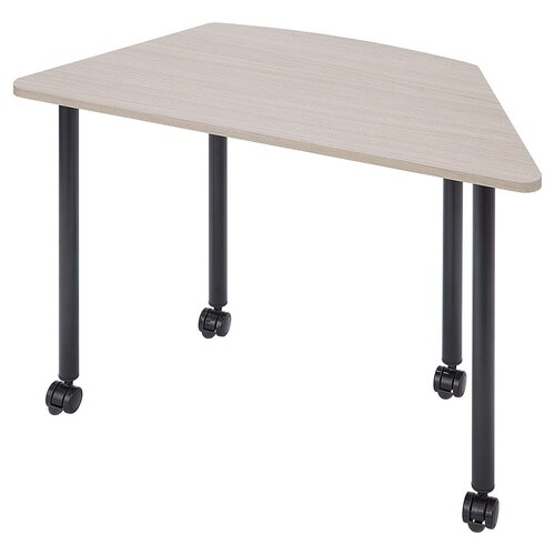 キャスター付きミーティングテーブル グレーオーク