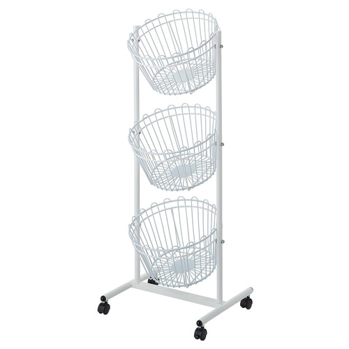 丸型投げ込みバスケット 3段 ホワイト