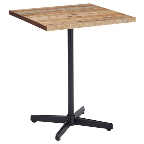 カフェテーブル角型×黒脚×杉古材