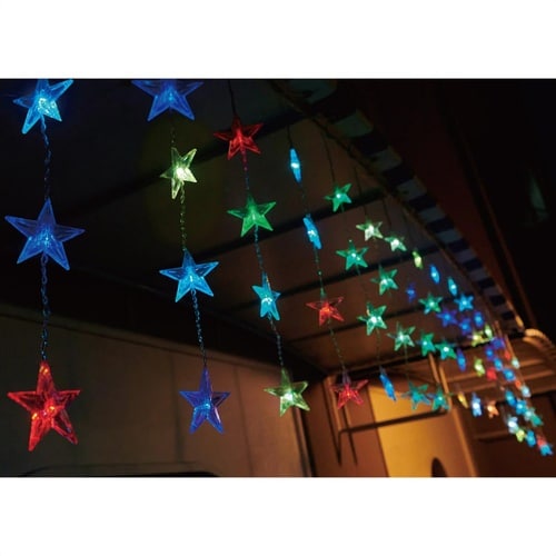LED20連スターカーテンライト レインボー