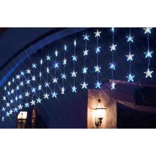 LED20連スターカーテンライト ホワイト/ブルー