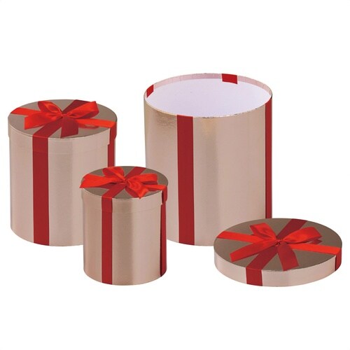 プレゼントボックスセット(ラウンド)ゴールド