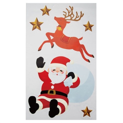 ウインドウステッカー 大 サンタ&トナカイ