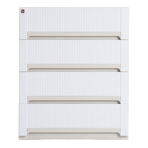 チェスト オーラ ワイド 浅型 4段 ホワイト