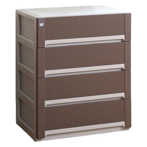 チェスト オーラ ワイド 浅型 4段 ブラウン
