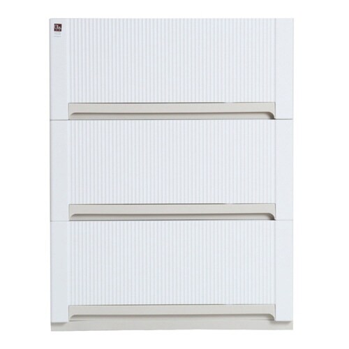 チェスト オーラ ワイド 深型 3段 ホワイト