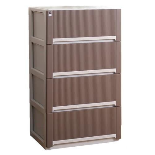 チェスト オーラ ワイド 深型 4段 ブラウン