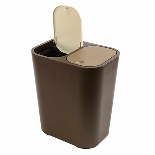 ゴミ箱 15L 分別 ふた付き ブラウン