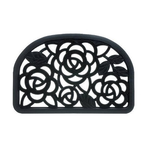 玄関マット 屋外 ラバーマット ローズ柄 M