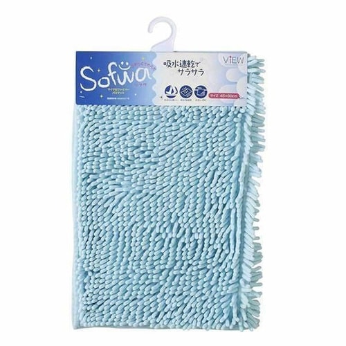 ソフワ マイクロファイバー バスマット ブルー