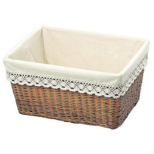収納バスケット 天然素材 レース Mサイズ