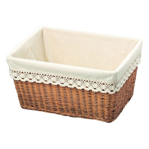 バスケット 天然素材 レース Lサイズ 収納