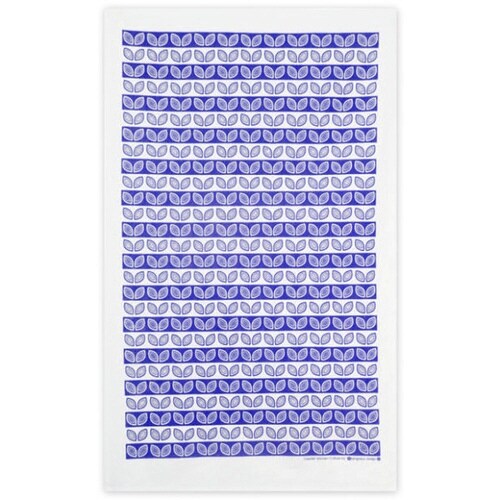 キッチンクロス 綿 北欧 リーフ ブルー