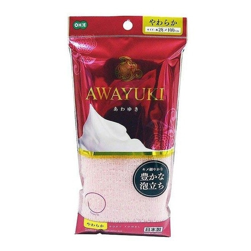 ボディタオル オーエ あわゆき ピンク