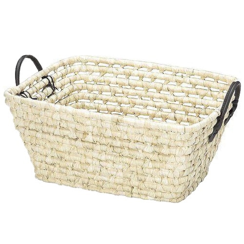 かご ソフトバスケット メイズ 角型 持ち手付き