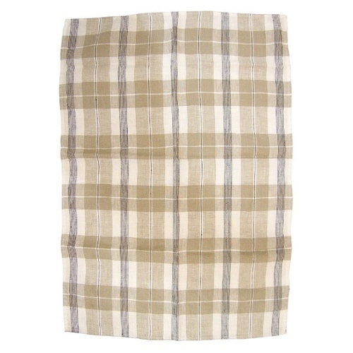 キッチンタオル チェックベージュブラック