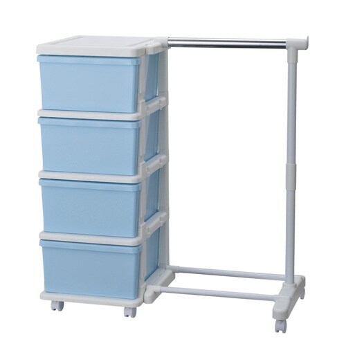 収納ケース カラーシーズユニット 4段 WHブルー