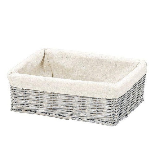 収納バスケット グレー柳 カラーボックス 浅型