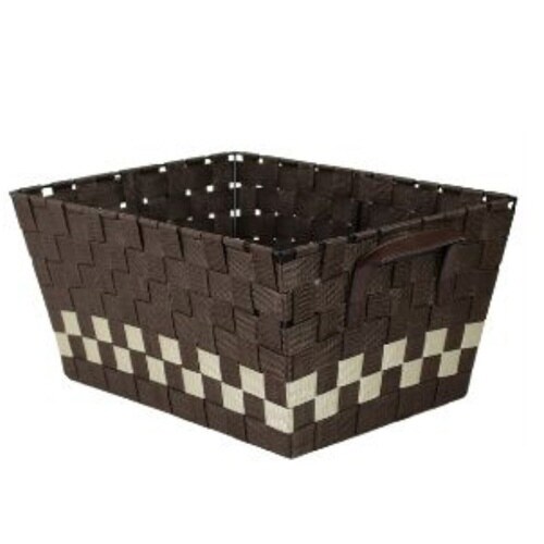 収納ボックス テープバスケット 大 ダークブラウン