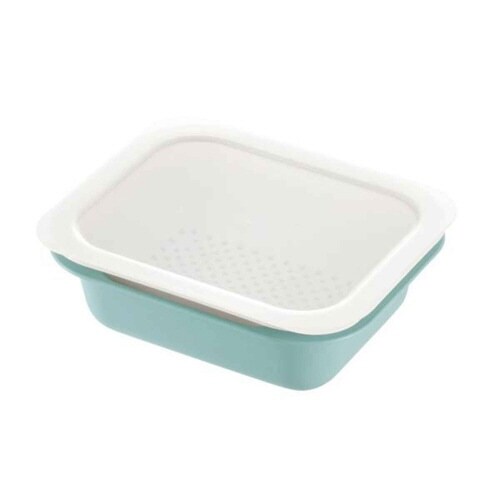 ザル&ボウル3点セット M 角型 ライトブルー