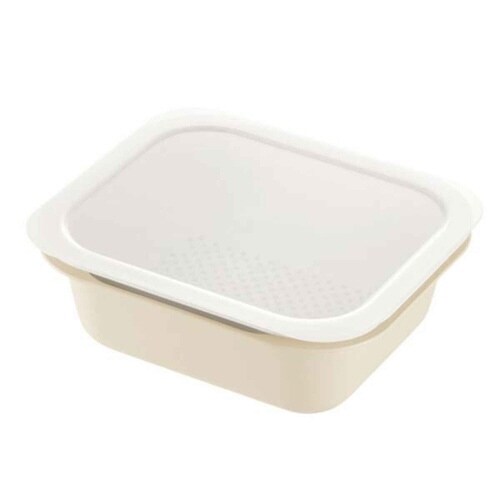 ザル&ボウル3点セット L 角型 アイボリー