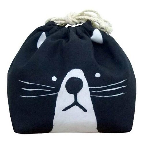 お弁当袋 おかおきんちゃく ネコ 保冷ランチ巾着