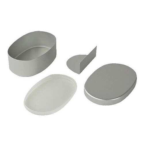 お弁当箱 アルミ製 小判型 内フタ付 L