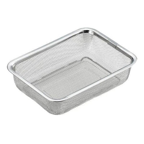 ザル 角型水切りザル ステンレス製 中 脚付き