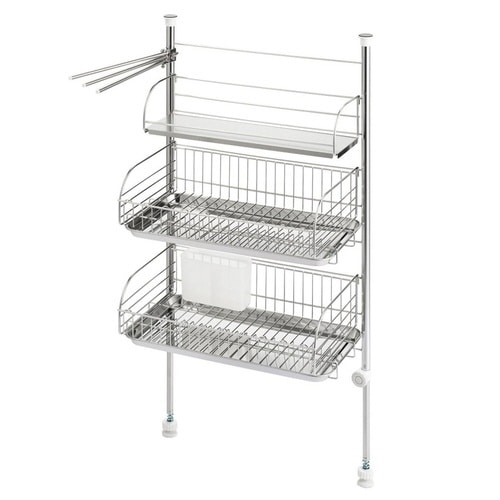 水切りラック バスケットが外せる突っ張り水切り