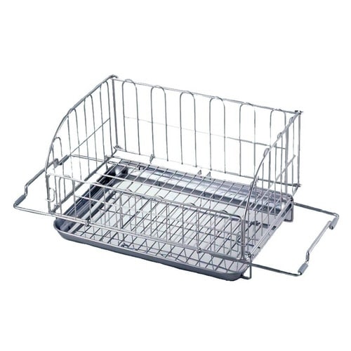 水切りラック スライド式折りたたみ水切りかご