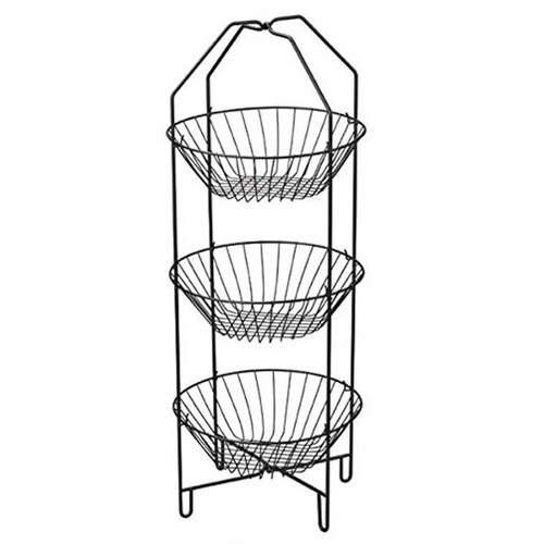 バスケットスタンド 3段 ディスプレイ ブラック