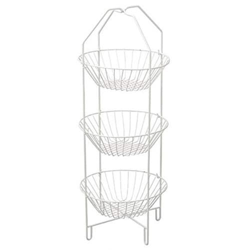 バスケットスタンド 3段 ディスプレイ ホワイト