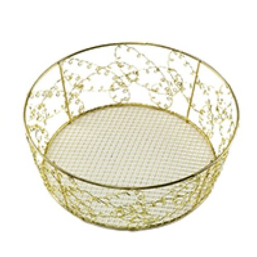 バスケット 丸型 約 ゴールド